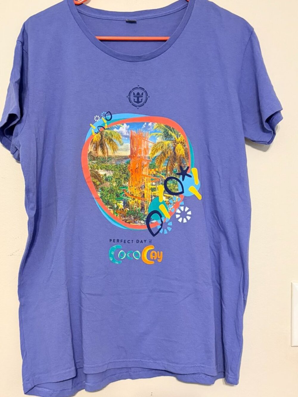 Women's Royal Caribbean Cruise Line CocoCay Purple T-Shirt Size XL
